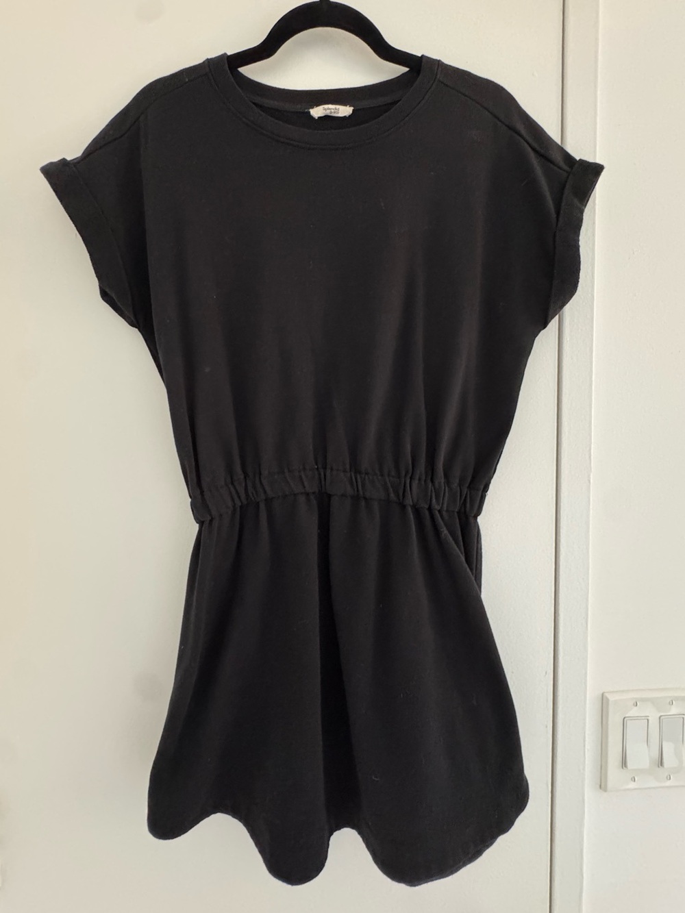 Splendid Eco Black T-Shirt Dress with Cinched Waist